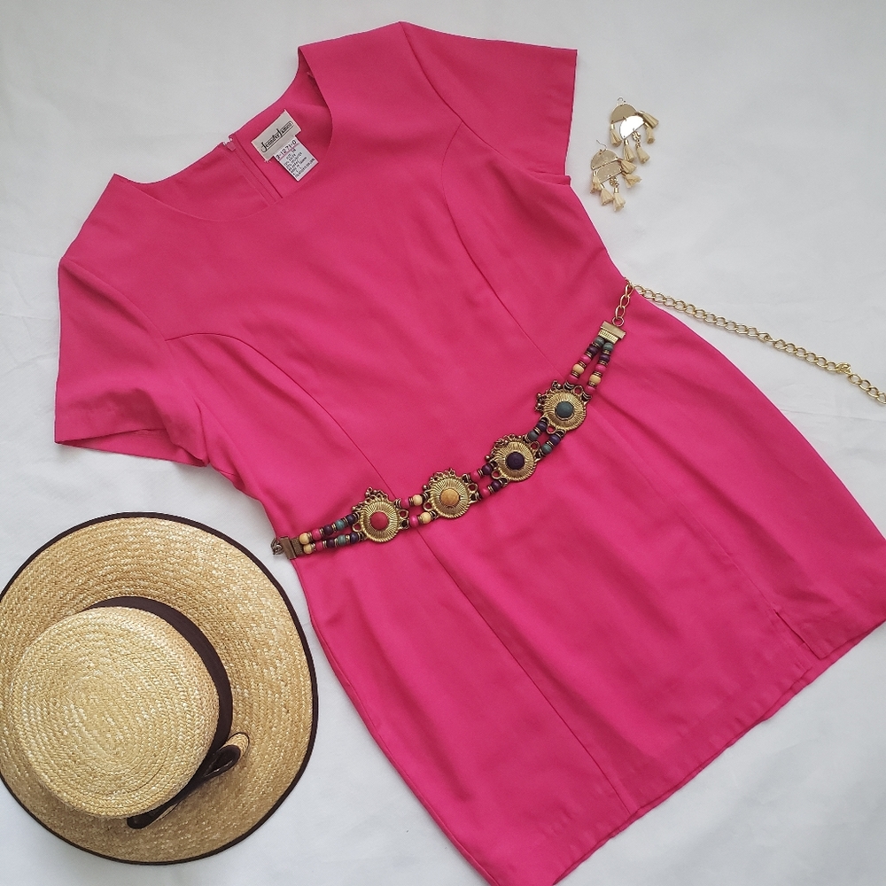Vintage Hot Pink Mini Dress Size 14